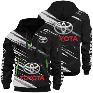 Toyota Half Zip Hoodie All Over Prints, Multi-Pockets Custom Name HIHI130625Y26QZ3HTOY