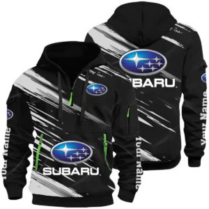 Subaru Half Zip Hoodie All Over Prints, Multi-Pockets Custom Name HIHI140625Y26QZ3HSUB