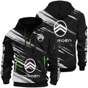 Citroen Half Zip Hoodie All Over Prints, Multi-Pockets Custom Name HIHI190625Y26QZ3HCIT