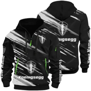 Koenigsegg Half Zip Hoodie All Over Prints, Multi-Pockets Custom Name HIHI190625Y26QZ3HKOE