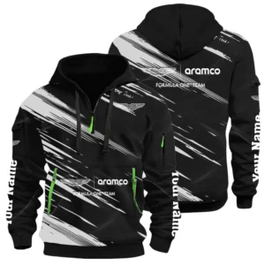 Aston Martin Racing Half Zip Hoodie All Over Prints, Multi-Pockets Custom Name HIHI240625Y26QZ3HAMR