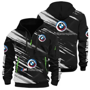 BMW M Motorsport Racing Half Zip Hoodie All Over Prints, Multi-Pockets Custom Name HIHI240625Y26QZ3HBMM