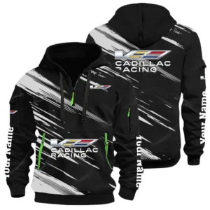 Cadillac Racing Half Zip Hoodie All Over Prints, Multi-Pockets Custom Name HIHI240625Y26QZ3HCAR