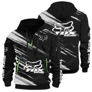 Fox Racing Half Zip Hoodie All Over Prints, Multi-Pockets Custom Name HIHI240625Y26QZ3HFRA
