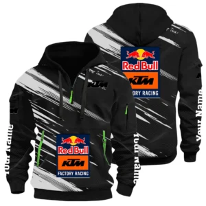 Red Bull KTM Factory Racing Half Zip Hoodie All Over Prints, Multi-Pockets Custom Name HIHI240625Y26QZ3HKTM