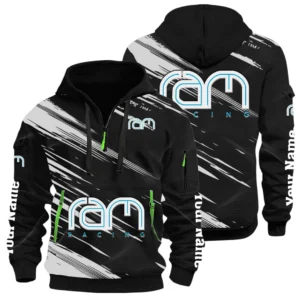 RAM Racing Half Zip Hoodie All Over Prints, Multi-Pockets Custom Name HIHI240625Y26QZ3HRAR