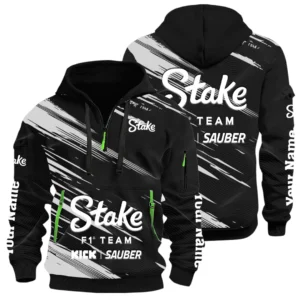 Stake F1 Team Kick Sauber Half Zip Hoodie All Over Prints, Multi-Pockets Custom Name HIHI240625Y26QZ3HSKS