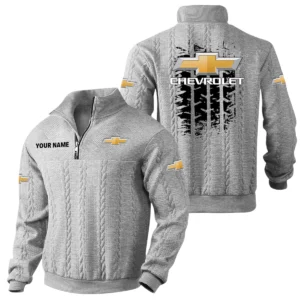 Chevrolet Quarter Zip Sweatshirt Stand Collar Gift For Fan Custom Name