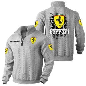 Ferrari Quarter Zip Sweatshirt Stand Collar Gift For Fan Custom Name