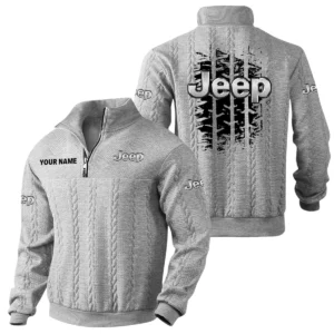 Jeep Quarter Zip Sweatshirt Stand Collar Gift For Fan Custom Name