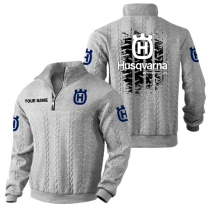 Husqvarna Motorcycles Quarter Zip Sweatshirt Stand Collar Gift For Fan Custom Name