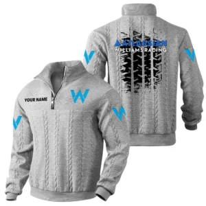 Williams Racing Quarter Zip Sweatshirt Stand Collar Gift For Fan Custom Name