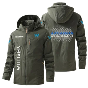 Williams Racing Windbreaker Jacket Hooded Warm Lining Waterproof Custom Name