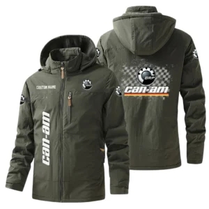 Can Am BRP Windbreaker Jacket Hooded Warm Lining Waterproof Custom Name