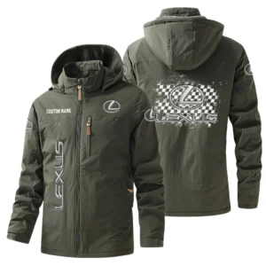LEXUS Windbreaker Jacket Hooded Warm Lining Waterproof Custom Name