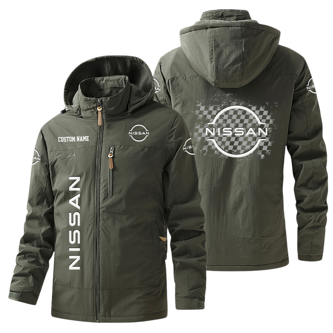 Nissan Windbreaker Jacket Hooded Warm Lining Waterproof Custom Name Nissan Windbreaker Jacket Hooded Warm Lining Waterproof Custom Name