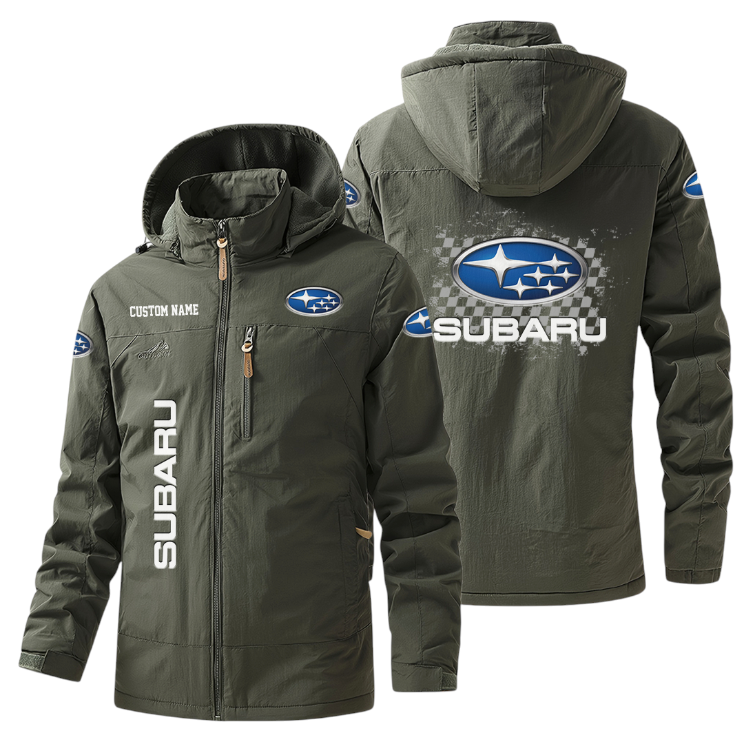 Subaru Windbreaker Jacket Hooded Warm Lining Waterproof Custom Name Subaru Windbreaker Jacket Hooded Warm Lining Waterproof Custom Name