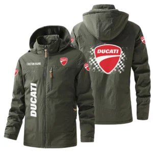 Ducati Motor Holding Windbreaker Jacket Hooded Warm Lining Waterproof Custom Name