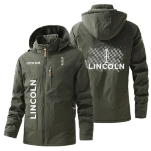Lincoln Windbreaker Jacket Hooded Warm Lining Waterproof Custom Name