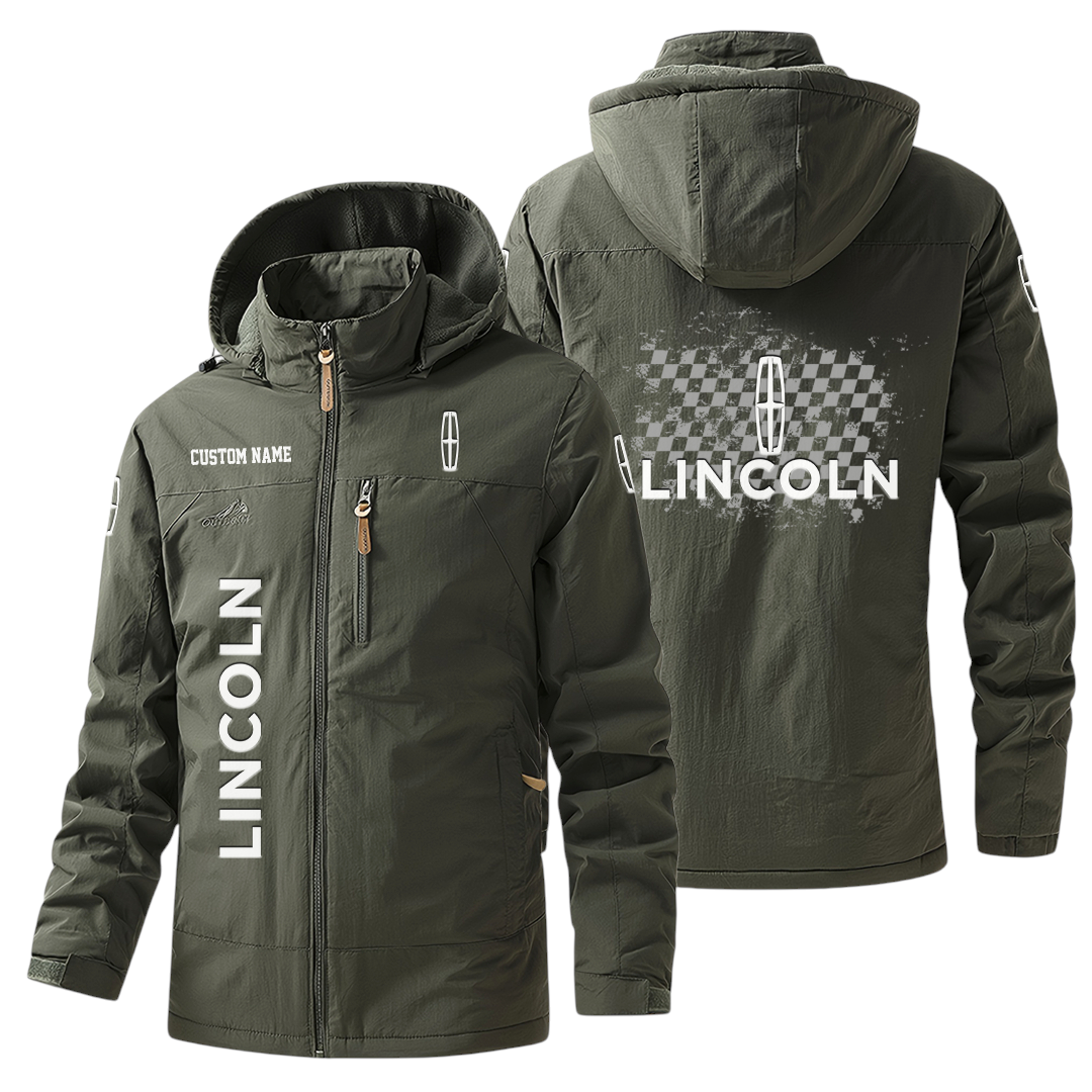 Lincoln Windbreaker Jacket Hooded Warm Lining Waterproof Custom Name Lincoln Windbreaker Jacket Hooded Warm Lining Waterproof Custom Name