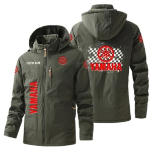 Yamaha Motor Windbreaker Jacket Hooded Warm Lining Waterproof Custom Name