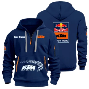 Red Bull KTM Factory Racing Half Zip Hoodie Sports Hooded Multi-Pockets Custom Name