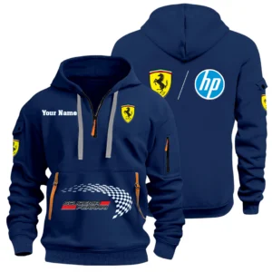 Scuderia Ferrari HP Racing Half Zip Hoodie Sports Hooded Multi-Pockets Custom Name