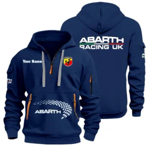 Abarth Racing UK Half Zip Hoodie Sports Hooded Multi-Pockets Custom Name
