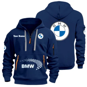 BMW Half Zip Hoodie Sports Hooded Multi-Pockets Custom Name