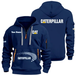 Caterpillar Half Zip Hoodie Sports Hooded Multi-Pockets Custom Name
