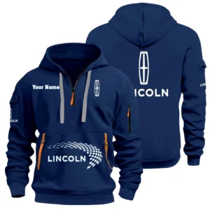 Lincoln Half Zip Hoodie Sports Hooded Multi-Pockets Custom Name