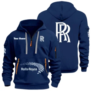 Rolls Royce Half Zip Hoodie Sports Hooded Multi-Pockets Custom Name