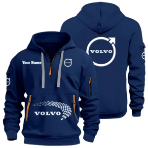 Volvo Half Zip Hoodie Sports Hooded Multi-Pockets Custom Name