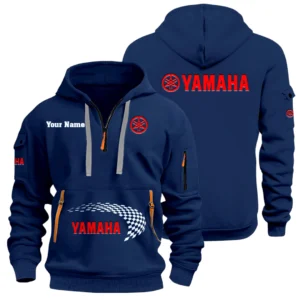 Yamaha Half Zip Hoodie Sports Hooded Multi-Pockets Custom Name