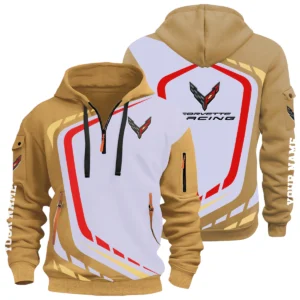 Corvette Racing Half Zip Hoodie All Over Prints Multi-Pockets Custom Name