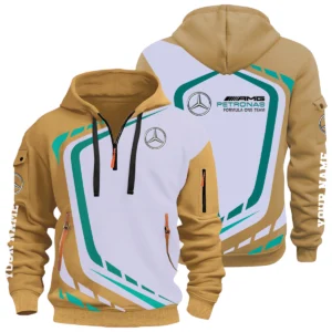 Mercedes-AMG Petronas Racing Half Zip Hoodie All Over Prints Multi-Pockets Custom Name