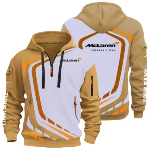 McLaren Racing Limited Half Zip Hoodie All Over Prints Multi-Pockets Custom Name