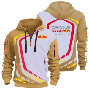 Oracle Red Bull Racing Half Zip Hoodie All Over Prints Multi-Pockets Custom Name