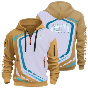 RAM Racing Half Zip Hoodie All Over Prints Multi-Pockets Custom Name