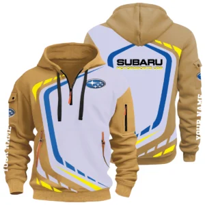 Subaru Motorsports USA Racing Half Zip Hoodie All Over Prints Multi-Pockets Custom Name
