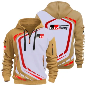Toyota Gazoo Racing Half Zip Hoodie All Over Prints Multi-Pockets Custom Name