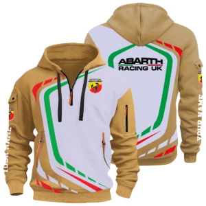 Abarth Racing UK Half Zip Hoodie All Over Prints Multi-Pockets Custom Name