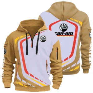 Can Am BRP Half Zip Hoodie All Over Prints Multi-Pockets Custom Name