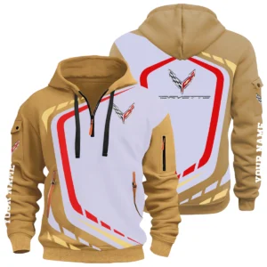 Corvette Half Zip Hoodie All Over Prints Multi-Pockets Custom Name