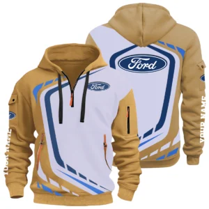 Ford Half Zip Hoodie All Over Prints Multi-Pockets Custom Name