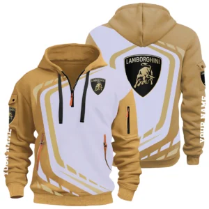 Lamborghini Half Zip Hoodie All Over Prints Multi-Pockets Custom Name