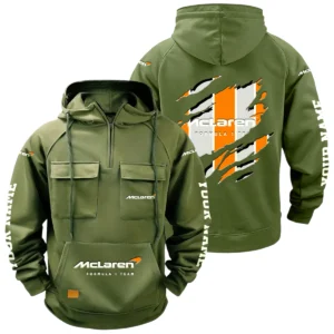 McLaren Racing Limited Quarter Zip Hoodie Multi-Pockets Custom Name
