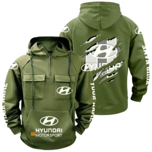Hyundai Motorsport Racing Quarter Zip Hoodie Multi-Pockets Custom Name