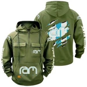 RAM Racing Quarter Zip Hoodie Multi-Pockets Custom Name