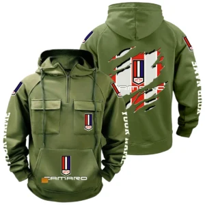 Chevrolet Camaro Quarter Zip Hoodie Multi-Pockets Custom Name